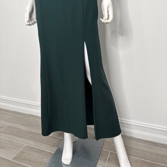 Amsale Bridesmaid Imani Open Back Gown Long Maxi Dress in Emerald Green Size 14 - Picture 7 of 16